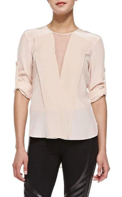 Marrisa Sheer-Inset Silk Blouse