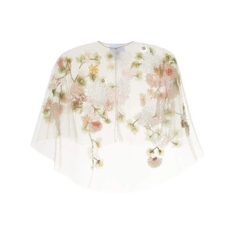 Tulle Capelet with 3d Flowers