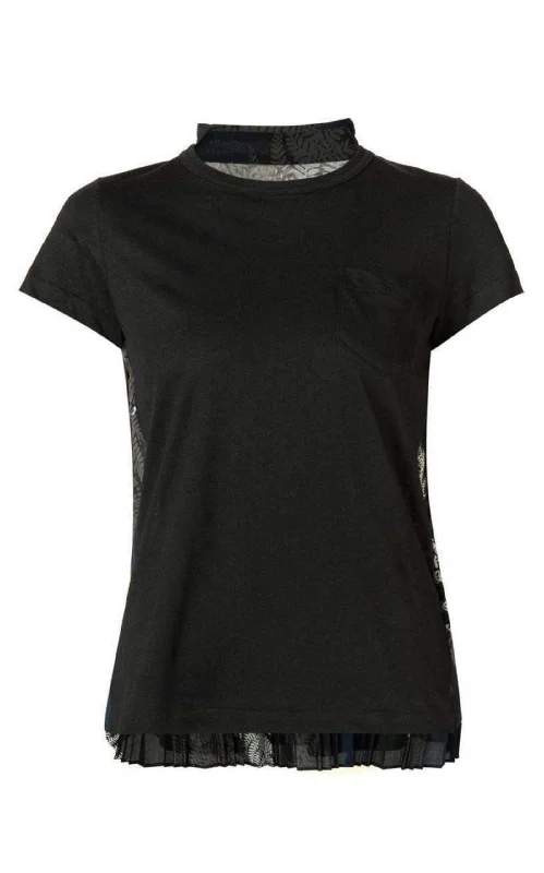 Back Pleat Black T-shirt