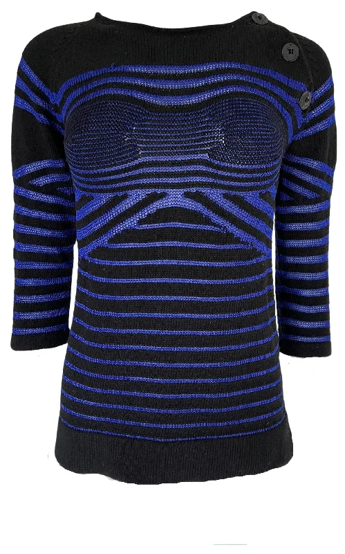 Cyber Baba Optical Stripe Sailor Sweater