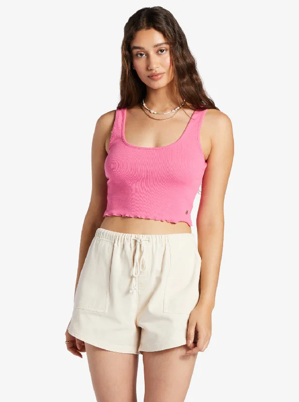 Keep It Wavy Tank Top - Shocking Pink