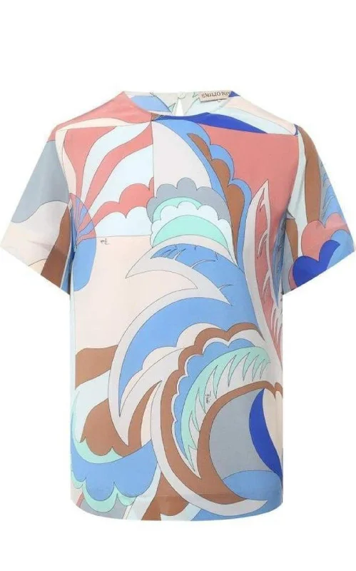 Acapulco Print Silk-Twill Top