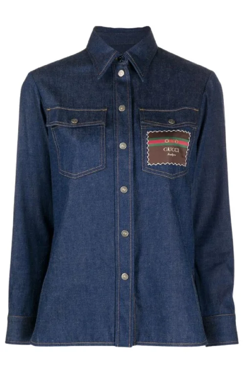 Logo-patch Denim Shirt