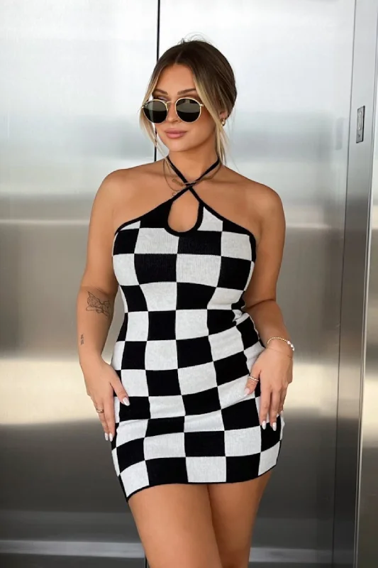 Pollen dress - Black/White Checkered