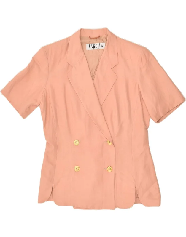 MARELLA Womens Short Sleeve Blazer Jacket UK 14 Medium Pink