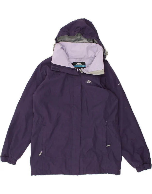 TRESPASS Womens Hooded Windbreaker Jacket UK 14 Medium Purple Polyester