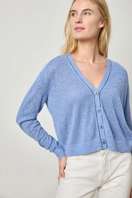 Saddle Sleeve V-Neck Cardigan