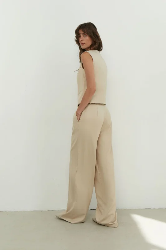 Women's palazzo pants with a low fit