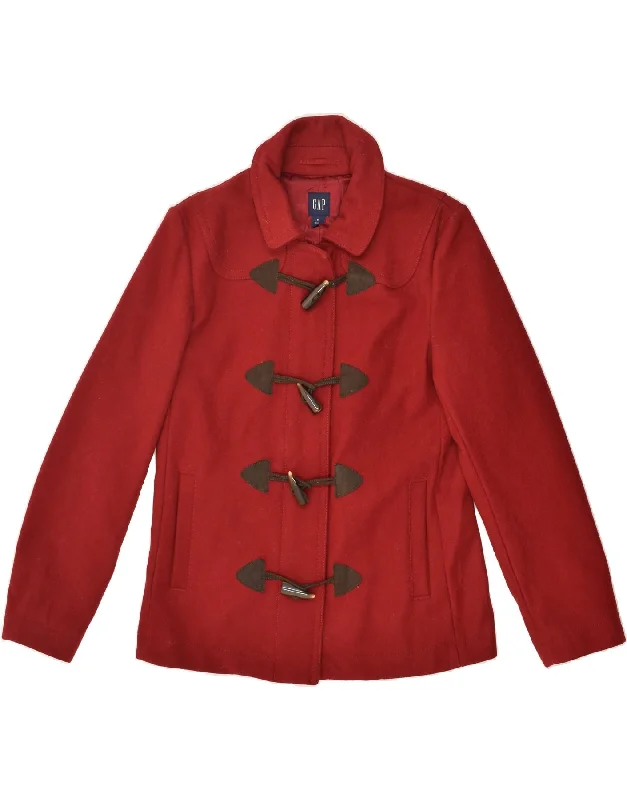 GAP Womens Duffle Jacket UK 14 Medium Red Wool