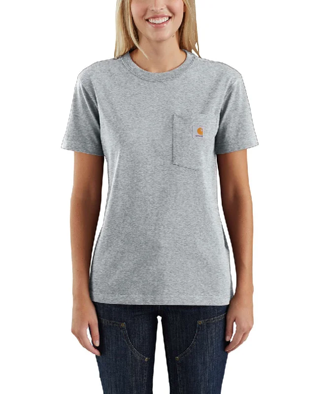 Carhartt Women’s WK87 Short Sleeve Pocket T-Shirt - Heather Grey