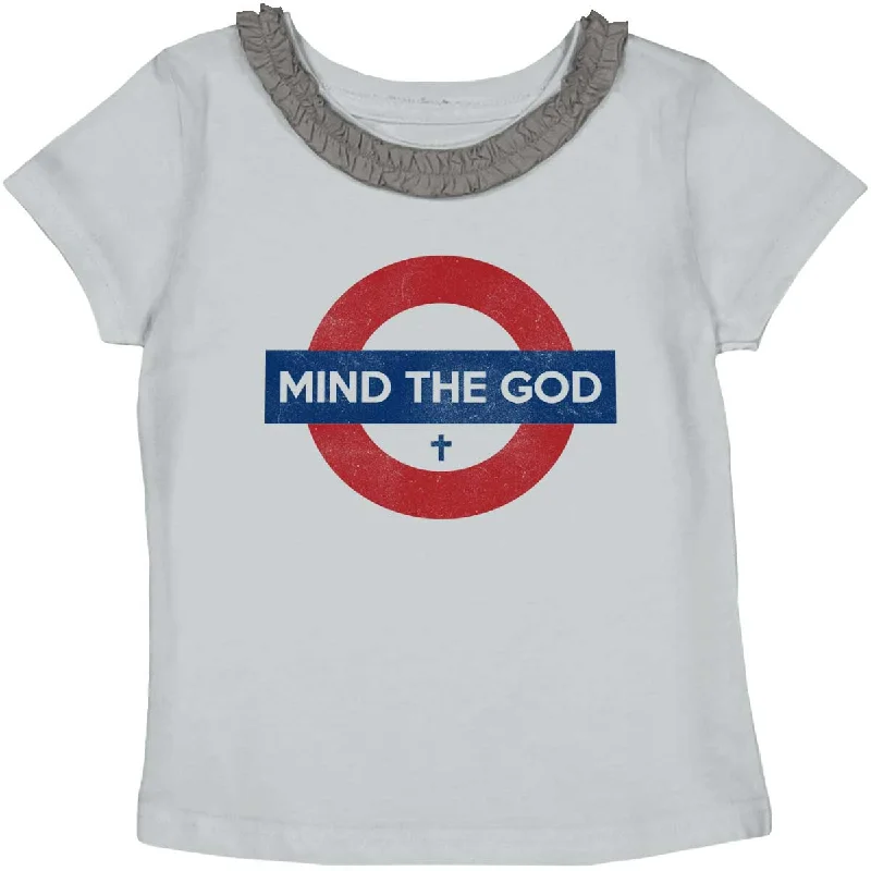 Mind The God Toddler Ruffled Trim T-Shirt