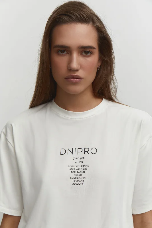 T-shirt with Dnipro print in milk