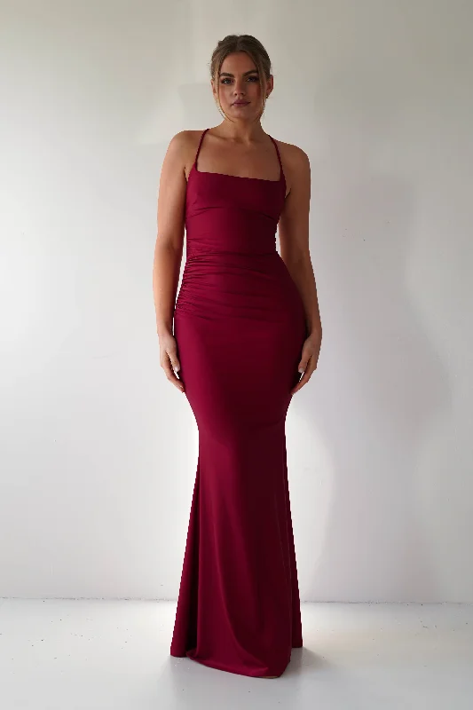 Monette Bodycon Maxi Gown | Burgundy