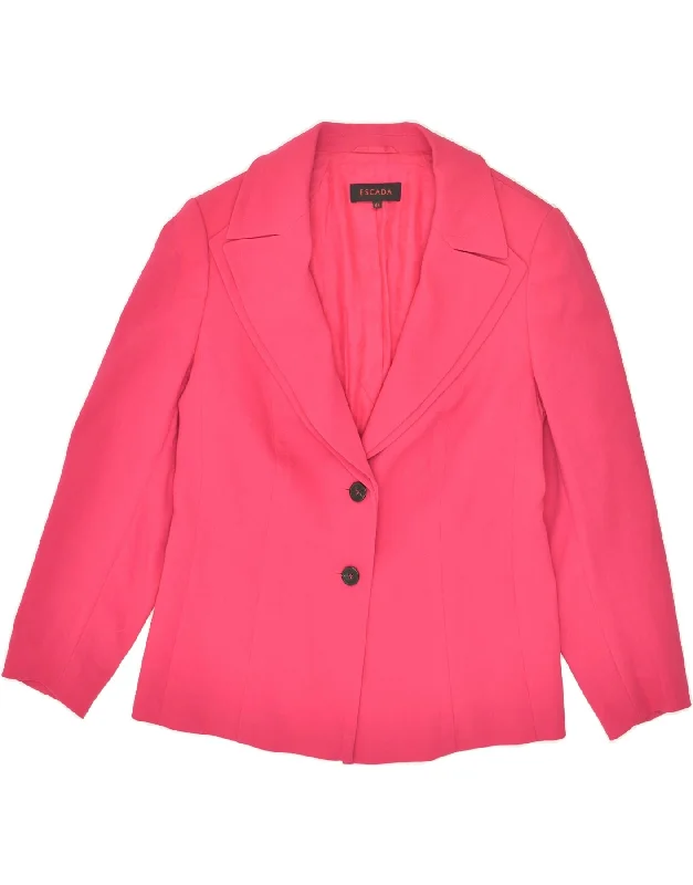 ESCADA Womens 2 Button Blazer Jacket IT 44 Medium Pink New Wool