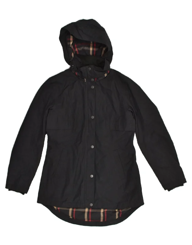 PENDLETON Womens Hooded Raincoat UK 6 XS Black Polyester