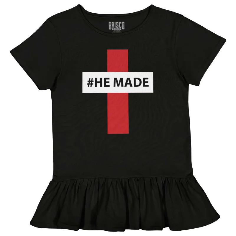 Hashtag Religious Toddler Ruffle Bottom T-shirt