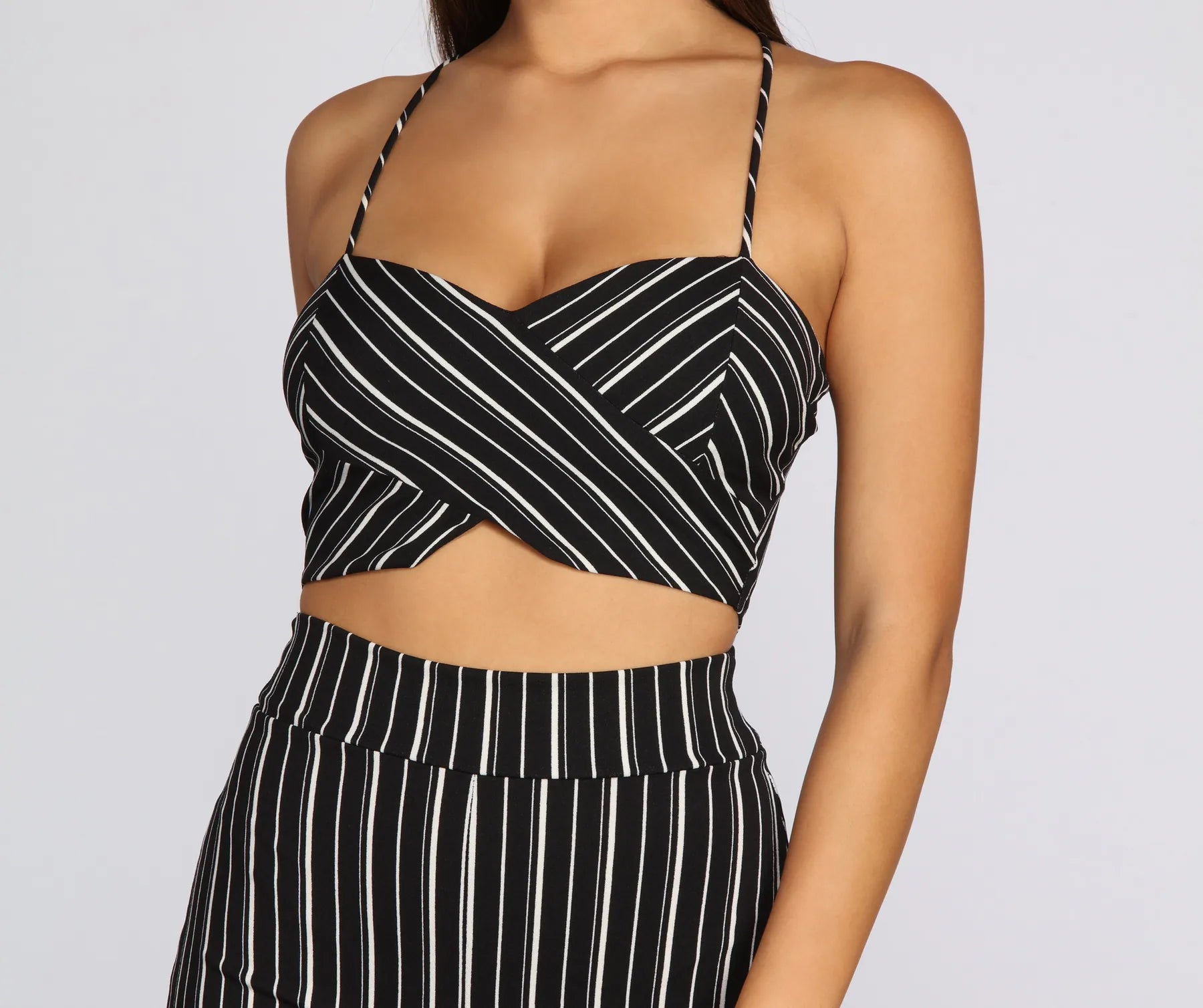 Sleek In Stripes Crop Top