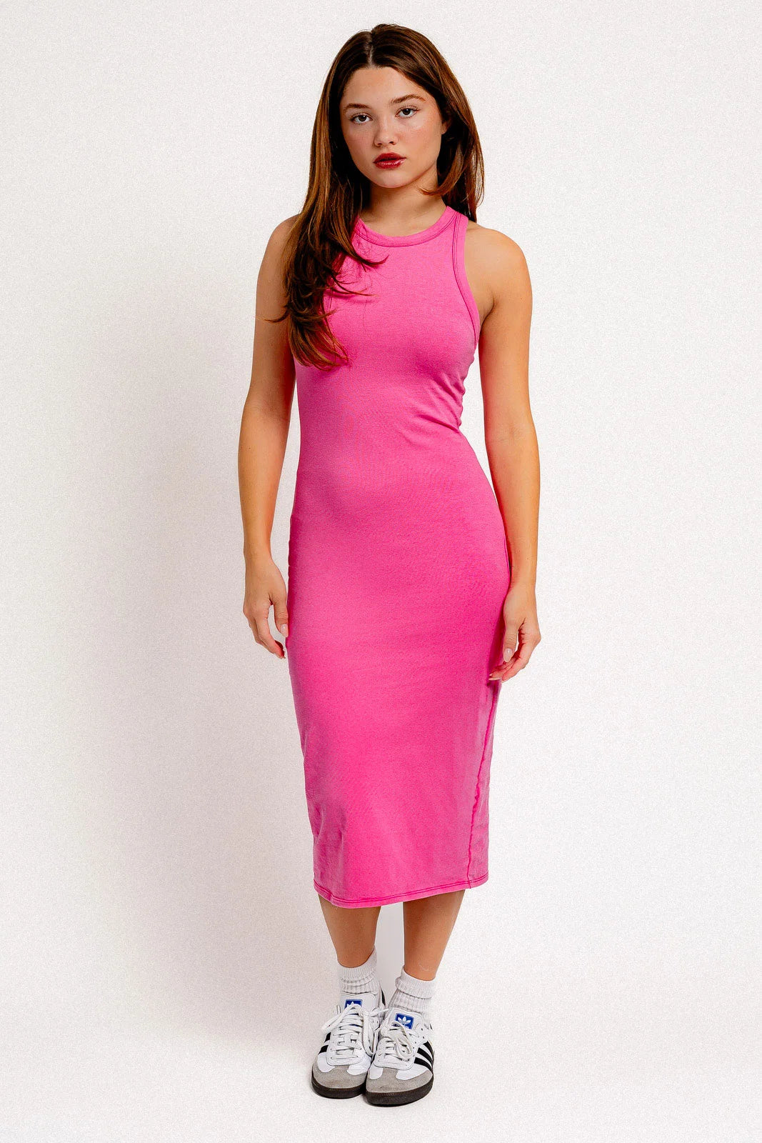 Tank Top Crew Neck Midi Dress