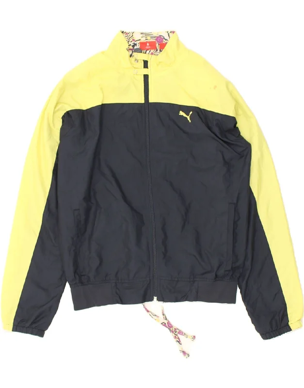 PUMA Womens Bomber Jacket UK 10 Small  Yellow Colourblock