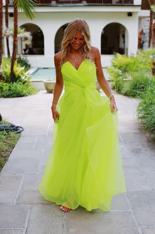 Champagne Season Organza Dress - Lime