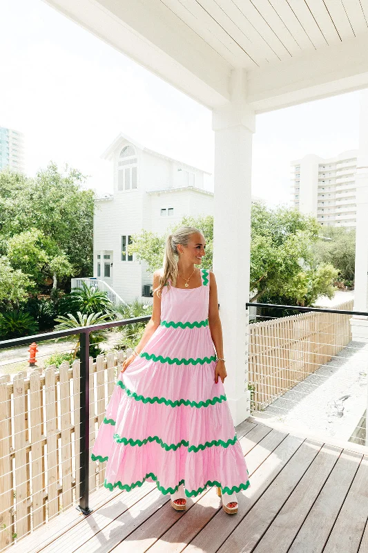 Leap Of Faith Midi Dress - Cool Pink