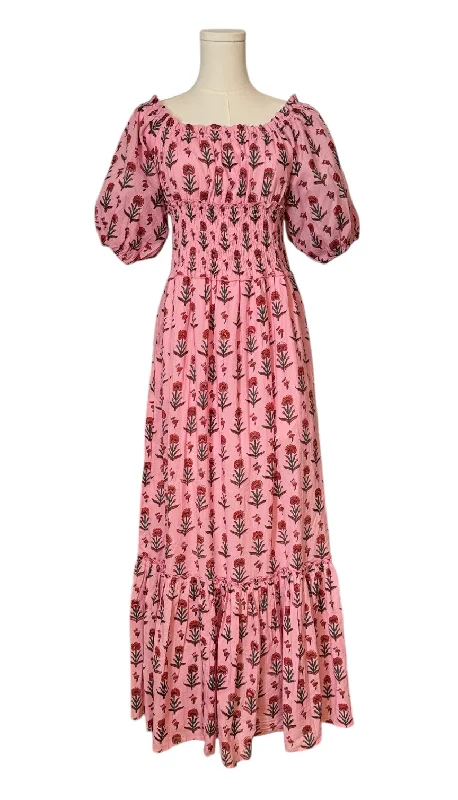 Paloma Maxi Dress Pink Red Floral