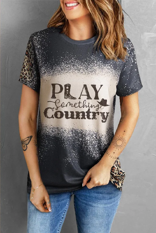 PLAY SOMETHING COUNTRY Graphic Leopard Tee