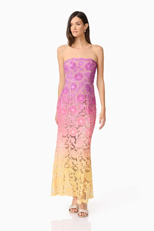 Mesmerizing Ombre Lace Maxi Dress In Purple