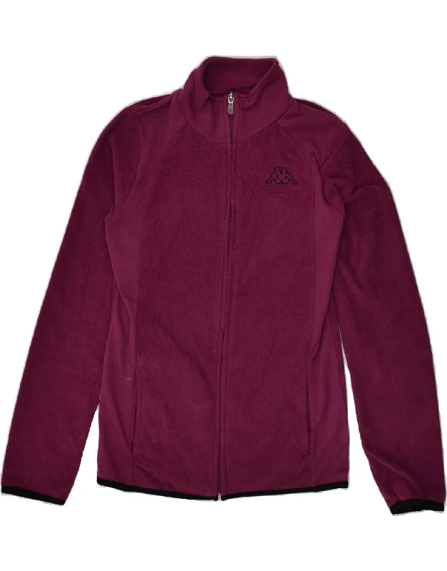 KAPPA Womens Fleece Jacket UK 8 Small Burgundy Polyester