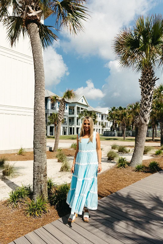 Leap Of Faith Midi Dress - Sky Blue