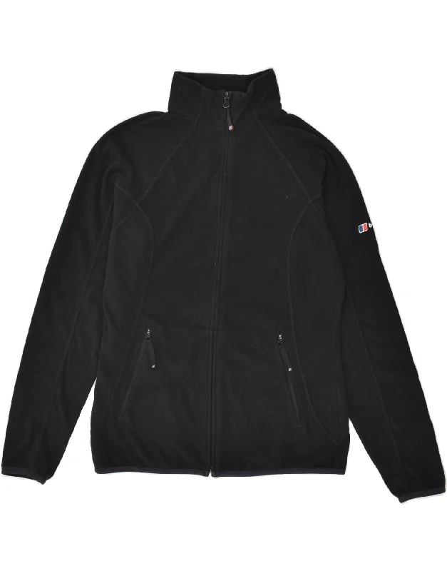 BERGHAUS Womens Fleece Jacket UK 12 Medium  Black Polyester