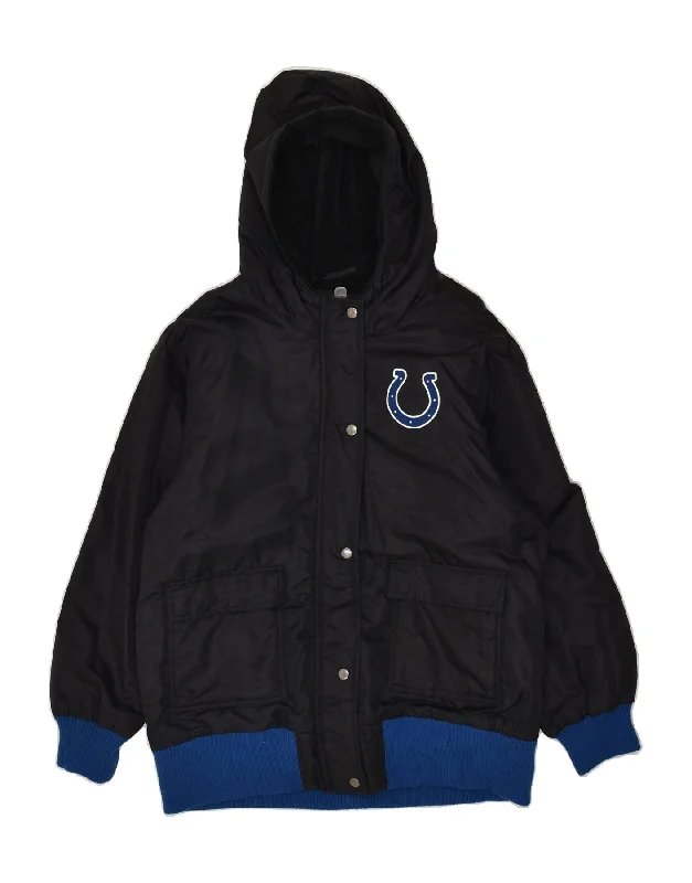 NFL Womens Hooded Windbreaker Jacket UK 18 XL Black Polyamide