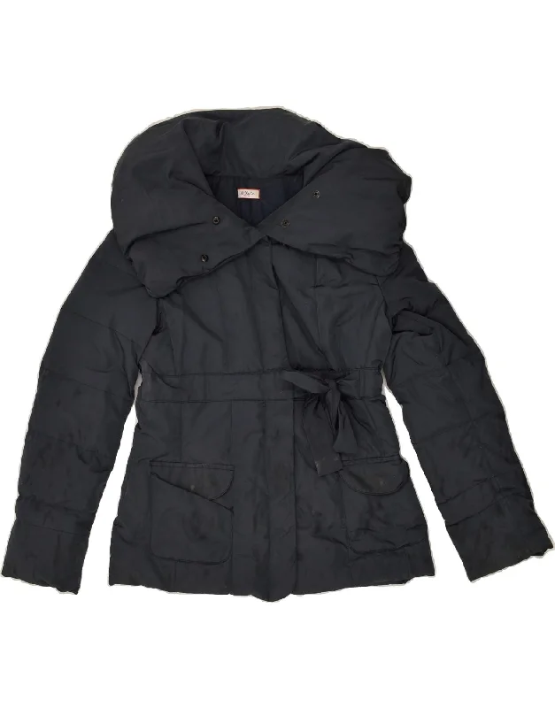 MAX & CO. Womens Hooded Padded Jacket UK 12 Medium Black Nylon