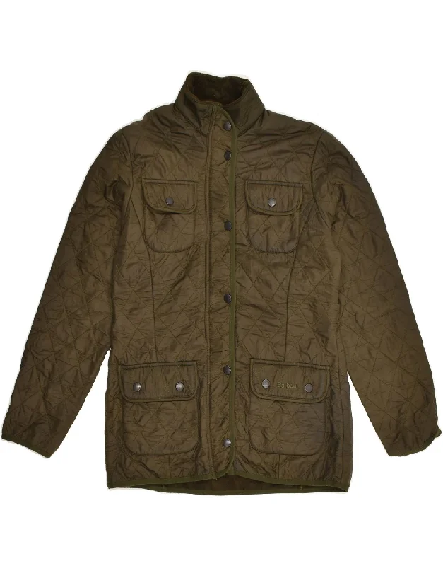 BARBOUR Womens Quilted Jacket UK 8 Small  Khaki