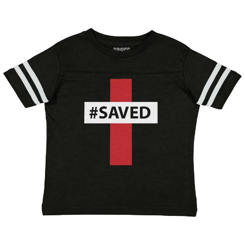 Hashtag Saved Toddler Football Jersey T-shirt