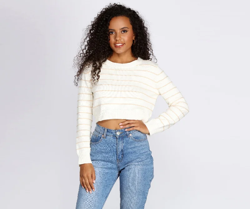 Stand Out Striped Cropped Sweater